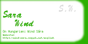 sara wind business card